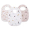 Snap Muslin Bibs for Girls, 3-Pack Baby Bibs for Infants, Newborns and Toddlers, 100% Cotton Muslin Absorbent & Soft Layers, Adjustable Snaps,"Spr...
