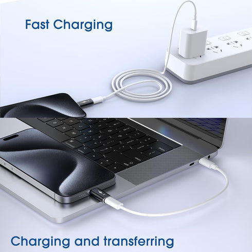 TechMatte 3 Pack Lightning to USB-C Adapter, PD Fast Charging Compatible with Phone 15/Plus/Pro/Pro Max and More Type C Devices, Support Data Tran...
