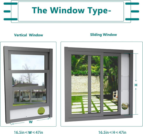 Daisypower Portable Air Conditioner Window Kit, Adjustable Seal Panels for Portable AC Hose with 5" Diameter, Window Vent Kit for Sliding Windows...