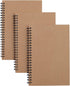 TWONE 3 Packs Soft Cover Notebook with Lined Paper Brown Spiral Notebooks with 100 Ruled Pages 50 Sheets Memo Notepads for Home School Travel, 8.2...