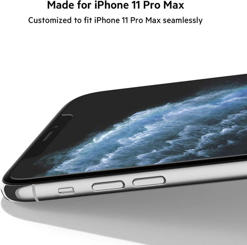Belkin InvisiGlass Ultra Screen Protector for Apple iPhone 11 Pro Max w/Antimicrobial-Treated, Ion Exchange Strengthened & Included Easy Align Tra...
