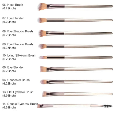 14-Piece Premium Synthetic Makeup Brush Set for Foundation, Powder, Concealers, Eye Shadows, and Blush...