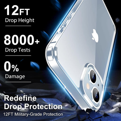 jaroco iPhone 13 Case 6.1-Inch, Non-Yellowing Shockproof Phone Bumper Cover, Anti-Scratch Clear...
