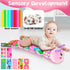 Infant Baby Stuffed Animal Toy for 0 3 6 12 Months Olds, Soft Toys with Musical Crinkle Rattles for Newborn Boy Girl Tummy Time Activity (Pink Cat...