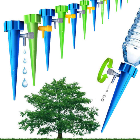 Plant Watering Devices, 6Pcs Self Watering Spikes, Slow Release Control Valve Switch Automatic Watering Drip System, Adjustable Water Volume Drip ...