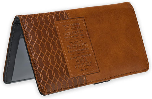 Christian Art Gifts Jeremiah 29 11 Two-tone Checkbook Cover ,Brown ,One Size...