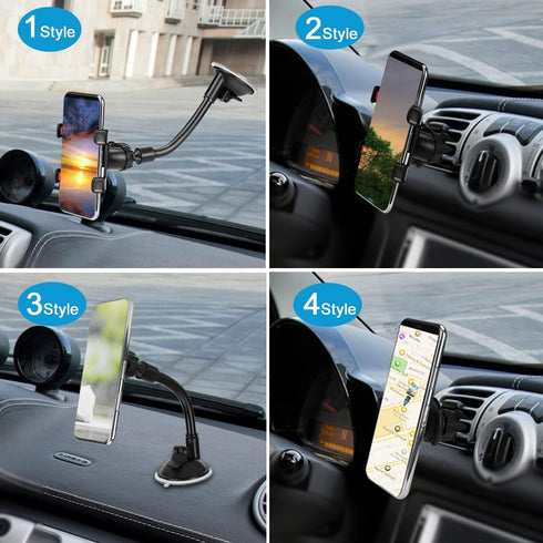 LoyaForba Car Phone Mount, Universal Phone Holder for Car Cell Phone, 360 Degrees Dashboard Desk Wall Bracket for GPS Navigation and Any Smartphon...