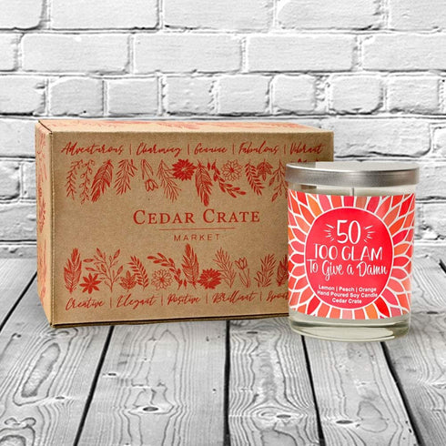 Too Glam to Give A Damn | Citrus Peach | Luxury Scented Soy Candles | 10 Oz. Jar Candle | Made in The USA | Decorative Aromatherapy | 50th Birthda...
