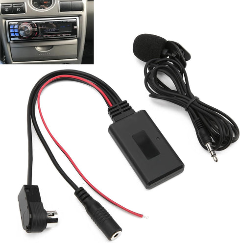 Qiilu Bluetooth AUX Adapter for Car, Bluetooth 5.0 AUX Cable Adapter with Microphone Handsfree Fit for Alpine CDA-9857 CDA-9886 CDA-117...