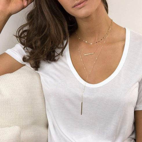 MEVECCO Gold Chain Choker Necklace,14K Gold Filled Dainty Cute Lip Clavicle Chain Long Necklace Delicate Fashion Choker Necklace Jewelry Gift for ...