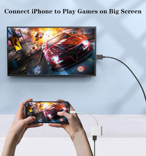 Apple MFi Certified Lightning to HDMI Digital AV Adapter Compatible with iPhone 14, 14 Plus, 14 Pro, 14 Pro Max, 13, 12, Pro Max, XR, XS, X 8 7 6 ...