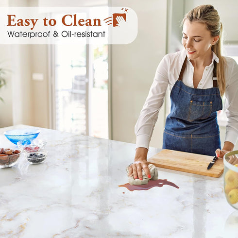 Haton Marble Contact Paper for Countertops Peel and Stick Wallpaper 11.8" x 78.7" Removable Self Adhesive Waterproof Wall Paper for Furniture Cabi...