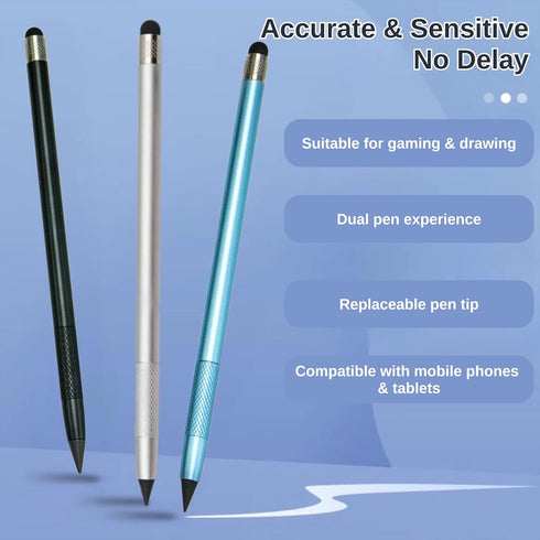 2PCS Stylus Pen for iPad, 2 in 1 Double-Ended Stylus Pen Universal for iPad/iPhone All Capacitive Touch Screens, Pencil Writing for Children/Stude...