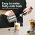 3-Speed Rechargeable Milk Frother, Handheld Electric Coffee Frother Wand with Detachable Stainless Steel Double Rings Whisk, Electric Drink Mixer ...