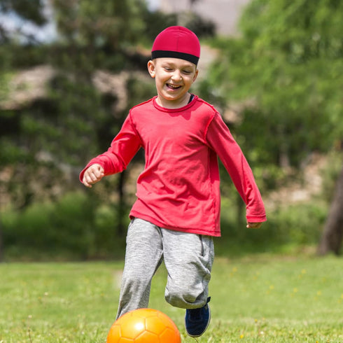 4 Pieces Wave Cap Kid, Children's Satin Wave Cap for Boys and Girls Boo Boo Cap for Men Football Cap Sports Wicking Cap Running Hat Elastic Caps M...