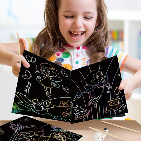 Magical Scratch Art Book for Kids,Unicorns & Princesses,2 Pack Rainbow Magic Scratch Off Paper Set for Kids Arts Crafts,3-12 Year Old Kid Boy Girl...