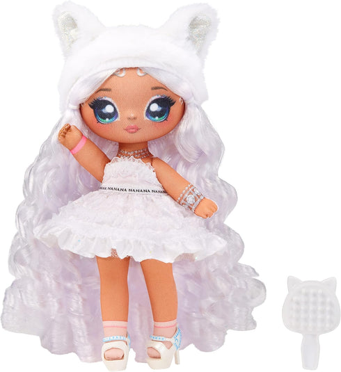Na Na Na Surprise Sweetest Gems™ April Sparkles 7.5" Fashion Doll Diamond Birthstone Inspired with White Hair, Ruffle Satin Dress & Brush, Poseabl...