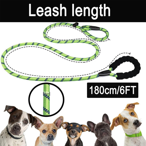 6 FT Dog Leash, durable dog leash, Heavy Duty Rope Dog Leash, Strong Training Dog Leash with Comfortable Padded Handle and Highly Reflective Threa...