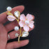 Women Accessories Flower Pearl Clear Rhinestones Brooch Pin...