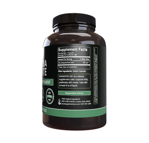 PURE ORIGINAL INGREDIENTS Yerba Mate (365 Capsules), No Magnesium Or Rice Fillers, Always Pure, Lab Verified...