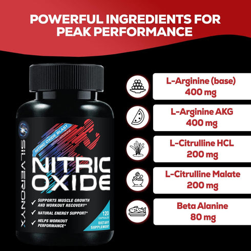 Extra Strength Nitric Oxide Supplement 3X Strength L Arginine, Citrulline Malate, AAKG, Beta Alanine - Premium Muscle Supporting Nitric Booster - ...