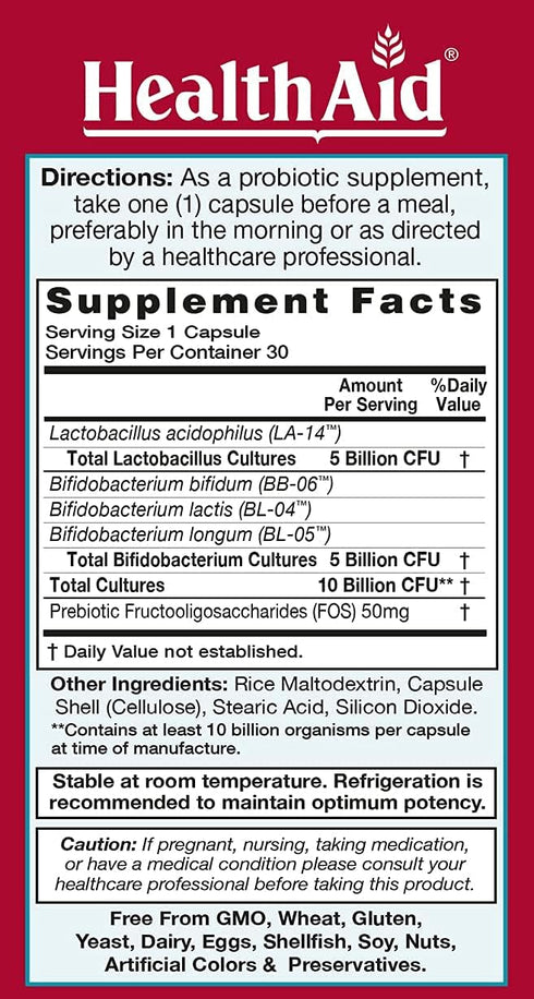 DailyProbio, 10 Billion with Prebiotic, Daily Support, Acid & Bile Resistant, Dairy and Gluten Free, Non- GMO, Vegan...