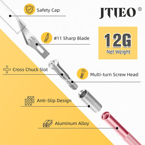 JTIEO Exacto Knife,74 Pack Hobby Knife with 4 Upgrade Sharp Hobby Knives and 70 Spare Exacto Knife Blades for Art,Stencil,Scrapbooking (Pink)...