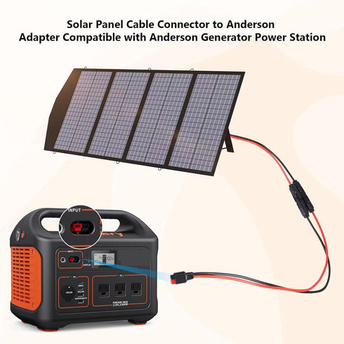 10AWG Solar Panel to Anderson Connector Cable 3FT, Solar Extension Cable Compatible with Solar Connector and Anderson Connector for Yeti Portable ...