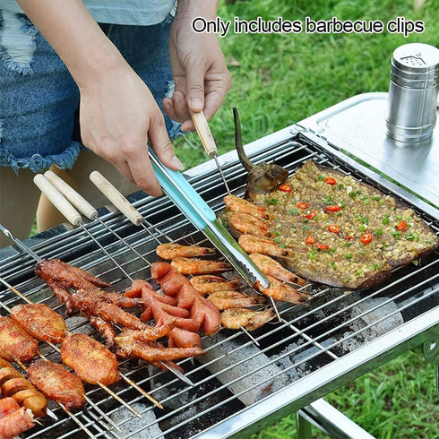 Barbecue Clip, Korean Style Stainless Steel Heat Resistant Barbecue Tongs, Cooking Tongs, Salad Tongs, Baking Tongs, Serving Tongs, Buffet Tongs...