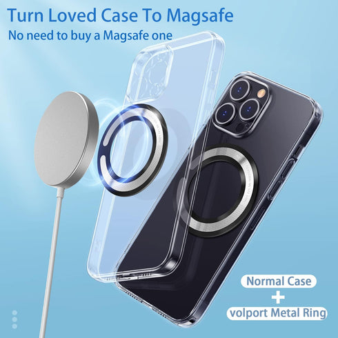 4PCS Magsafe Ring for Magsafe, Magnet Adapter, Magsafe Sticker with 3M Adhesive, Black Metal Loop for Wireless Charger/Card Wallet/Car Mount/Batte...