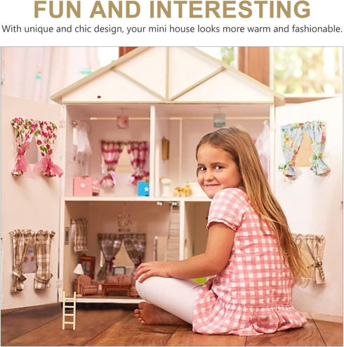 Toyvian Mini Wooden Step Ladder, Mini Wood Doll House Ladder, 1: 12 Miniature Ladder, DIY Craft Accessory, for Doll House Accessories, Fairy Furni...