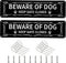 2 Pack Beware of Dog Sign Beware of Dog Signs for Fence Reflective,Fade Resistant,UV Protected Solid Aluminum Metal Warning Sign,12x3 Inch,Black...