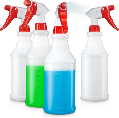 4 Pack Plastic Spray Bottles 24 OZ – Leak Proof, Adjustable Nozzle, Empty Spray Bottles For Cleaning Solutions, Plants, Pet, Or Diy Spray Bottle (...