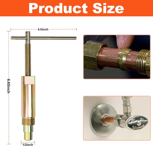 Compression Sleeve Puller Tool Ferrule Puller for 1/2" Compression Fittings to Remove Nut Ferrule of Pipe 03943 Corroded Frozen Supply Stops Compr...