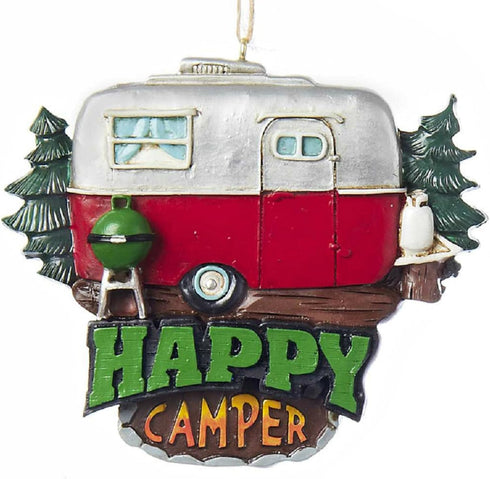 Resin Painted Camper Hanging Ornament - Set OF 2 - "home Sweet Home" & " Happy Camper"...
