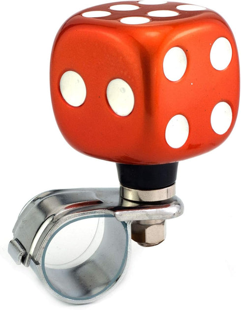 Steering Wheel Knob Suicide Spinner, Dice Shape Car Power Handle Grip Knobs Fit Most Manual Automatic Vehicles, Orange...