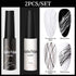 7ml*2pcs Nail Art Liner Gel Polish Built in Thin Brush,Black White Nail Polish Soak off Curing for French Tip Nails Design,Nail Art Supplies Kit f...