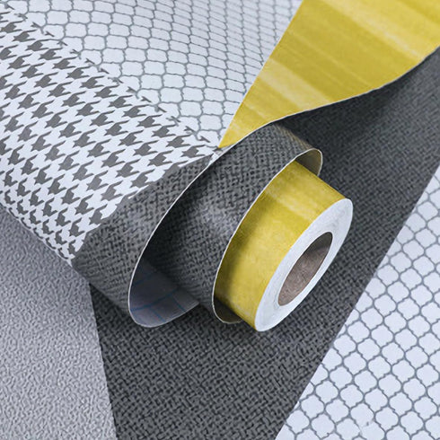 8630 Geometric Triangle Peel and Stick Wallpaper Yellow/Gray Removable Diamond Self Adhesive Contact Paper Shelf Liner for Office Background Furni...