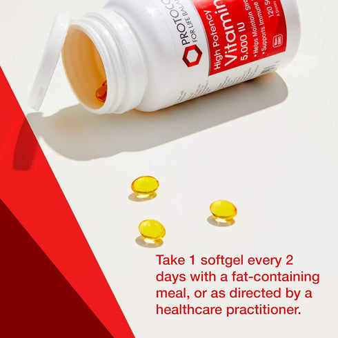 Protocol Vitamin D3 5,000 IU - Bone & Teeth Support* - Dietary Supplement for Immunity & Bone Mineralization* - Extra Virgin Olive Oil - Non-GMO, ...