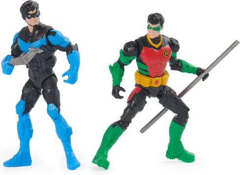 DC Comics, Batman, Team Up 4-Pack (Amazon Exclusive), Batman, The Joker, Robin, Nightwing 4-inch Action Figures, Super Hero Kids Toys for Boys & G...