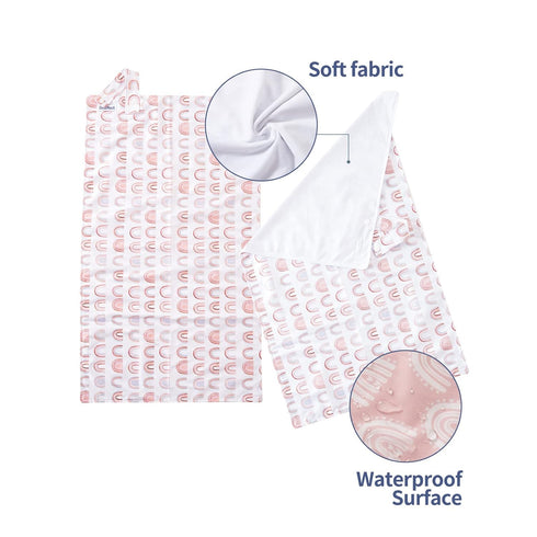 Baby Diaper Changing Pad Wipeable Portable Changing Pad, Foldable Travel Changing Mat for Baby, Newborns Toddlers Shower Gifts 2Pack?Rainbow, 16"x...
