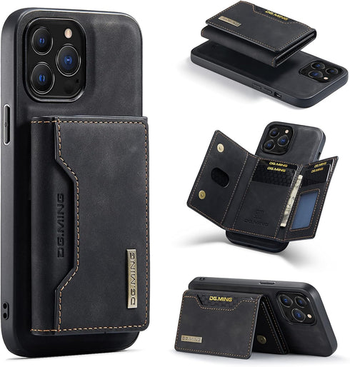 SZHAIYU 2 in 1 Detachable Back Cover Compatible with iPhone 13 Pro Max Wallet Case with Card Holder Leather Pocket Slim Phone Cases 6.7'' (Black)...