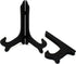 CVHOMEDECO. Antique Distressed Black Decorative Wooden Plates Rack Wood Easels Holder Folding Display Stand Home Décor Art, 9 Inch, Set of 2....