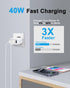 European Travel Plug Adapter, 40W 4-Port USB C Wall Charger Type C Fast Charging Block International Power Adapter US to Europe EU for iPhone 15 1...