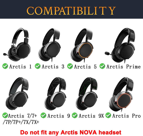 SOULWIT Earpads Replacement for SteelSeries Arctis 1/3/5/Arctis 7/7+/7P/7P+/7X/7X+/9/9X/Pro/Prime(Do Not Fit Any Arctis Nova) Headset, Ear Pads Cu...