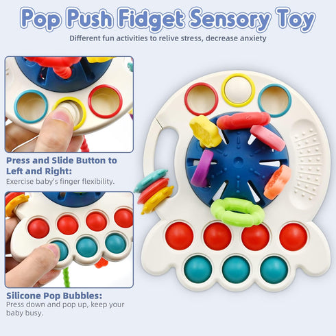 AiTuiTui Sensory Montessori Baby Toys 6 to 12 Months, Toddler Travel Toys for 1 2 Year Old Boy Girl Birthday Gifts, Soft Pull String Fidget Educat...