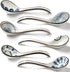 Ceramic Soup Spoons Set of 6 Asian Soup Spoon Ceramic Ramen Spoons, Long Handle Japanese Soup Spoon for Dumpling, Noodles, Miso, Chinese Wonton...