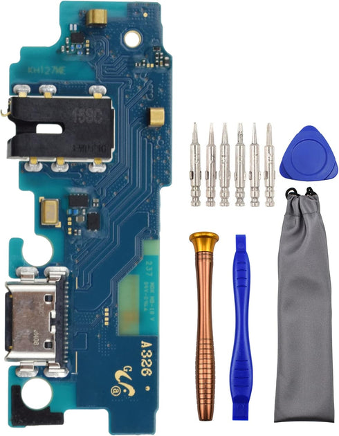 USB Charging Port Replacement Part Assembly Board for (US Version) Samsung Galaxy A32 5G SM-A326U with Microphone Headphone Jack and Tool Kit......