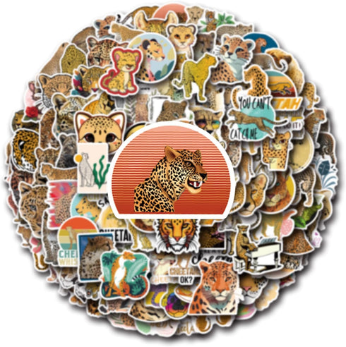 160 Pcs Cheetah Print Stickers Animals Vinyl Waterproof Graphic Decal Leopard Sticker for Phone Skateboard Laptop Stickers, Bulk Sticker Packs for...