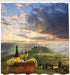 Ambesonne Winery Shower Curtain, Vineyard in Chianti Tuscany Italy Autumn Sunrise Dramatic Clouds, Cloth Fabric Bathroom Decor Set with Hooks, 69"...